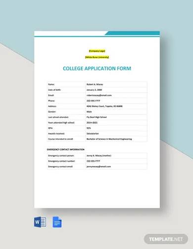 Detail Simple Application Form Template Nomer 9