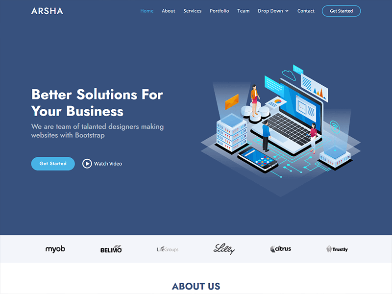 Detail Simple Bootstrap Template Nomer 30