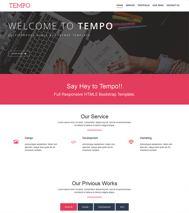 Detail Simple Bootstrap Template Nomer 45
