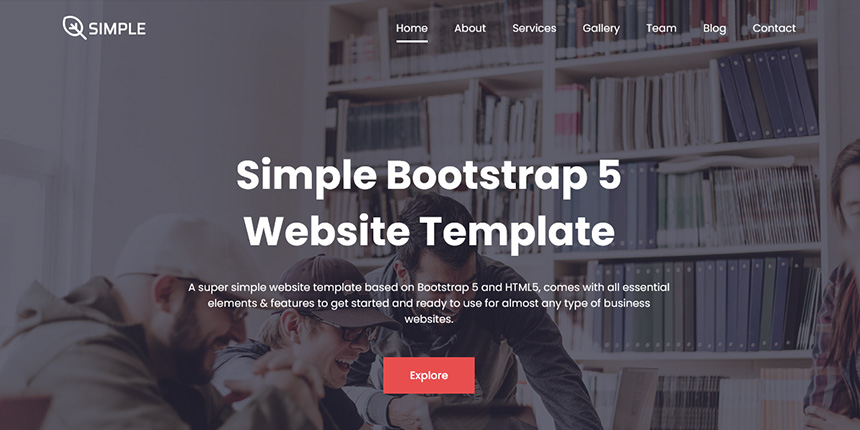 Detail Simple Bootstrap Template Nomer 54