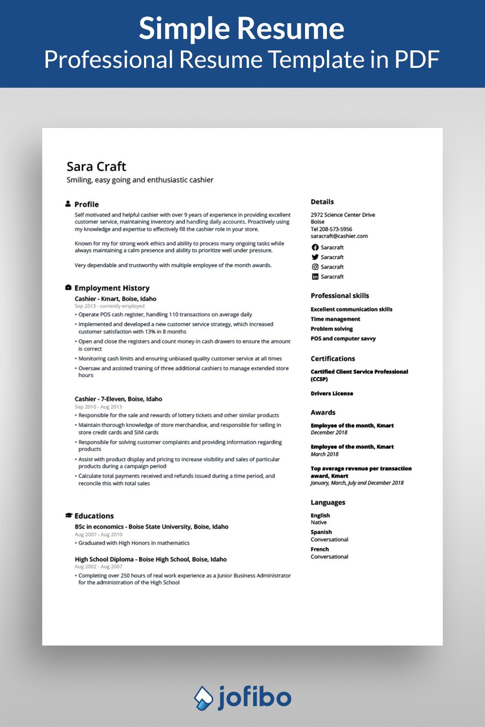 Detail Simple Cv Template Nomer 11