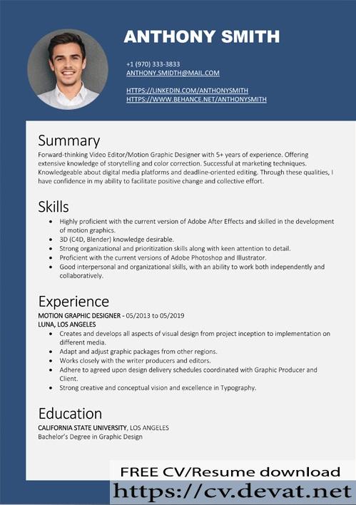 Detail Simple Cv Template Nomer 42