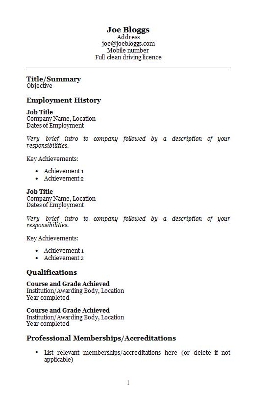 Detail Simple Cv Template Nomer 8