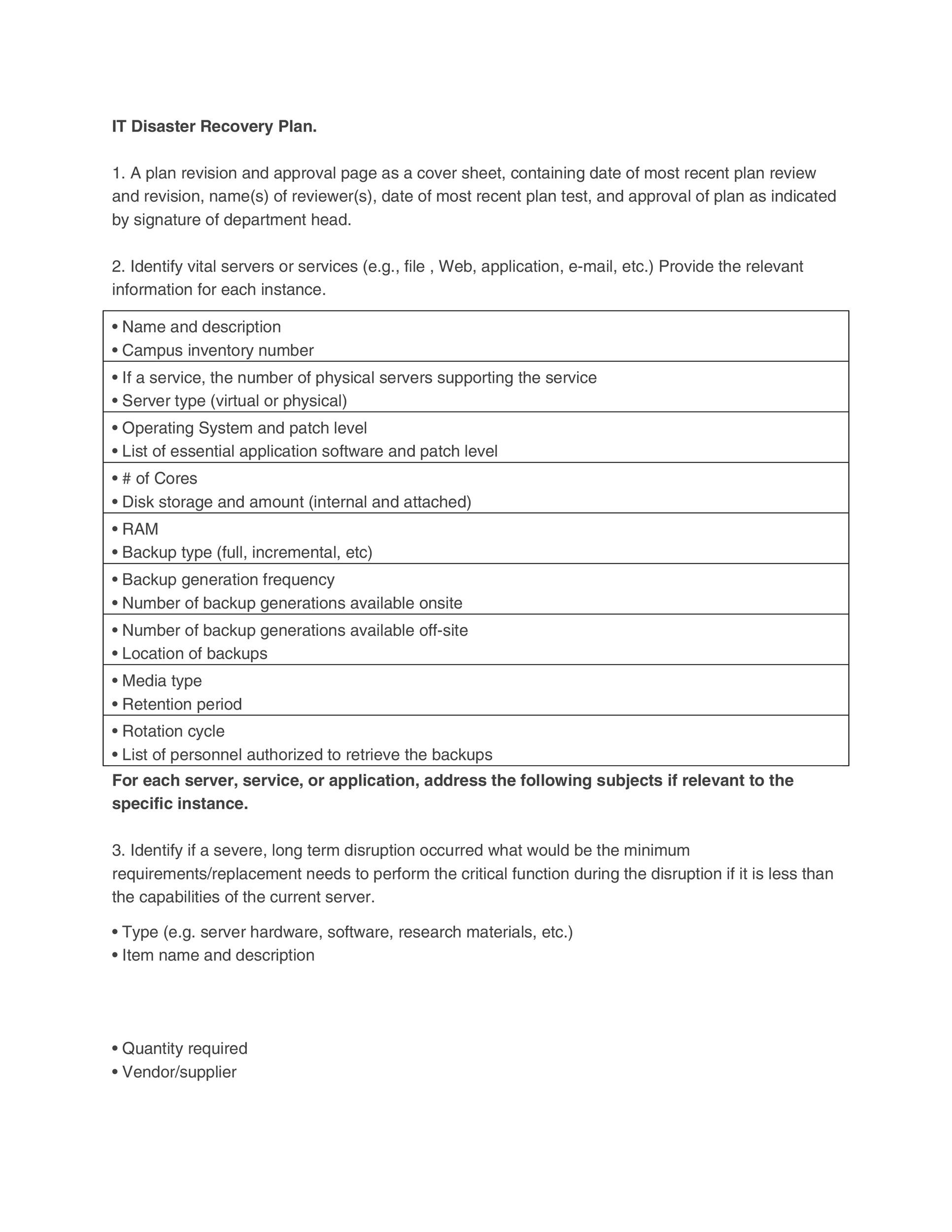 Detail Simple Disaster Recovery Plan Template Nomer 15