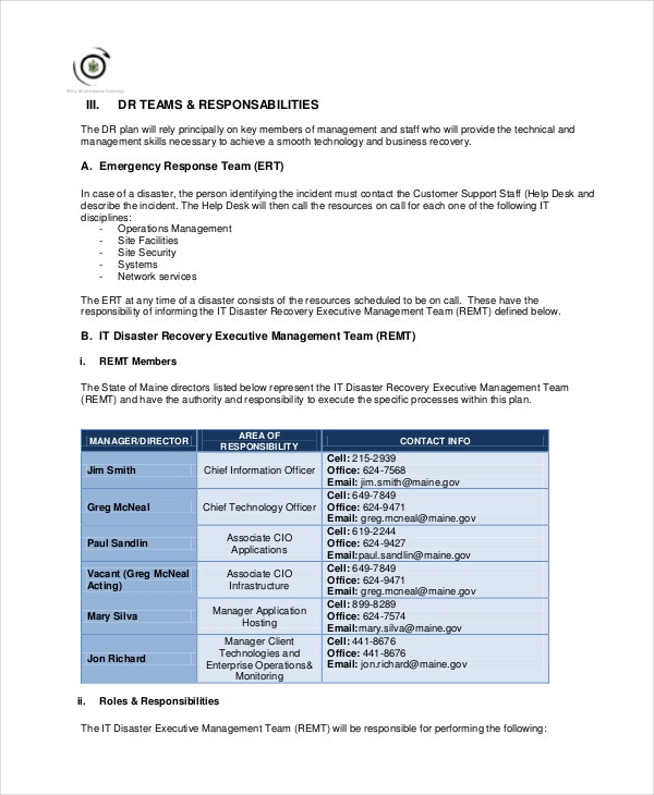 Detail Simple Disaster Recovery Plan Template Nomer 16