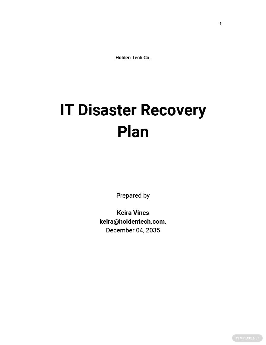 Detail Simple Disaster Recovery Plan Template Nomer 26