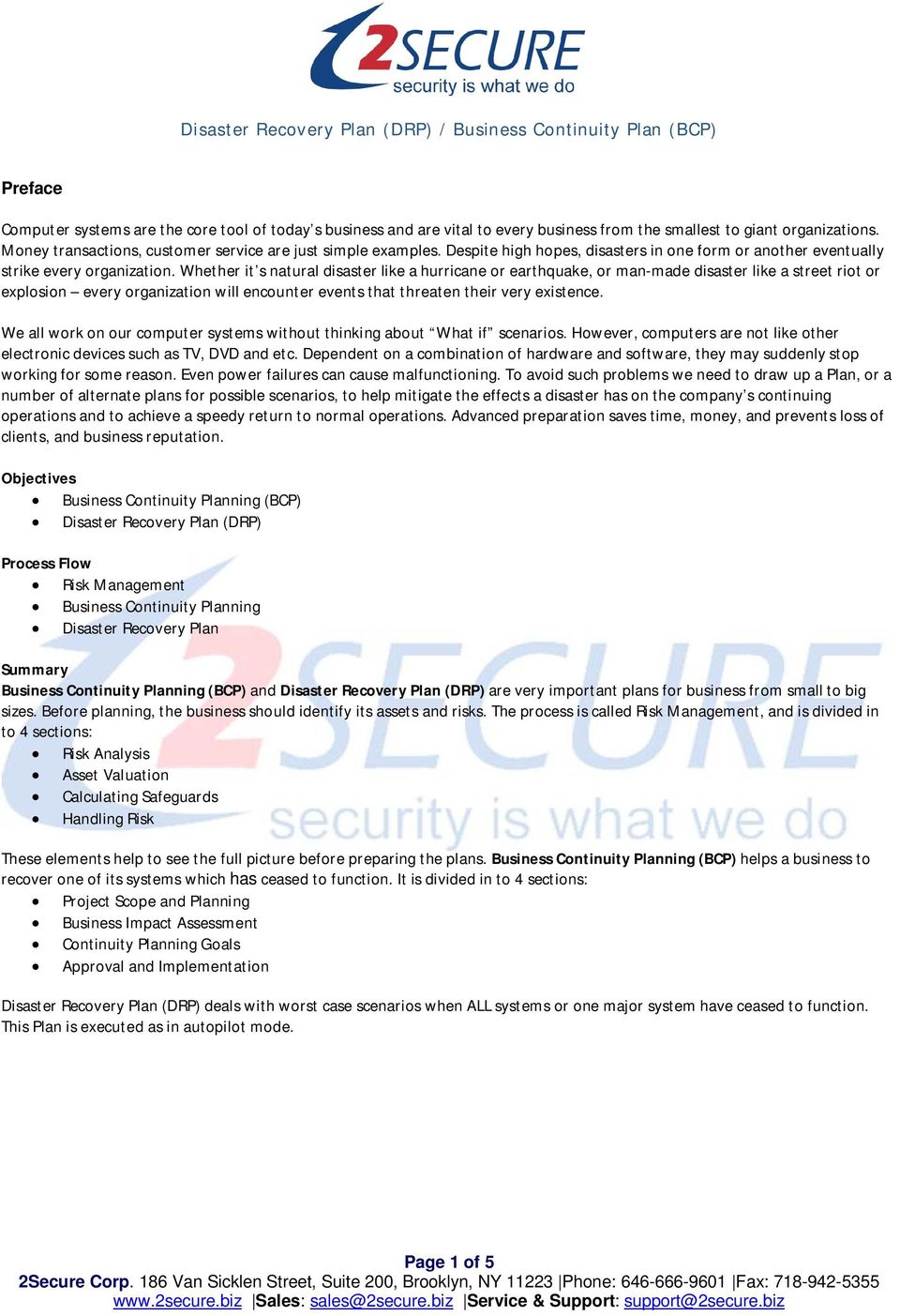 Detail Simple Disaster Recovery Plan Template Nomer 36