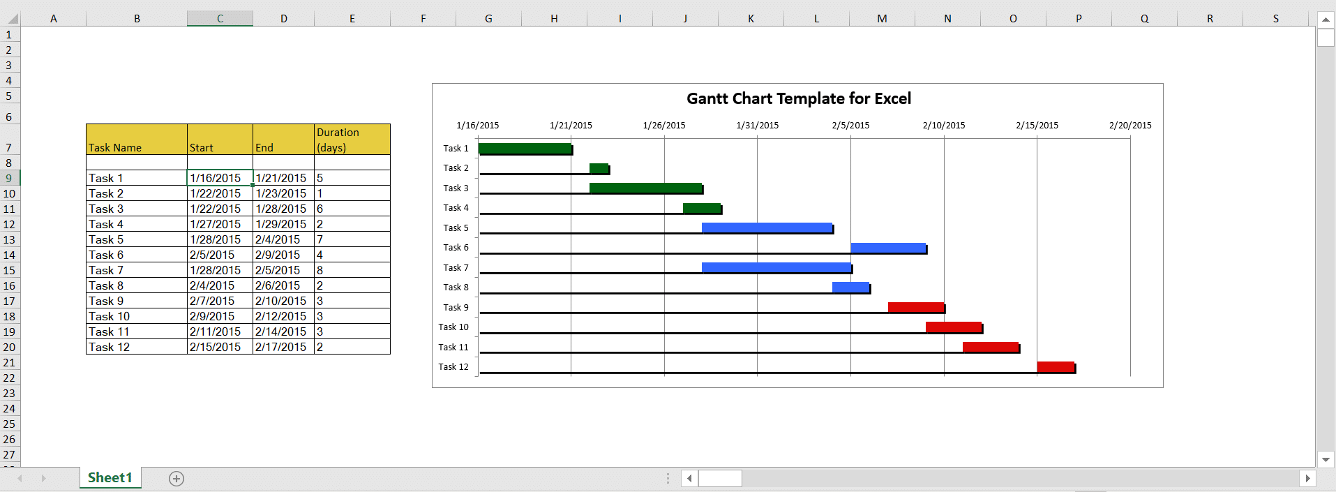 Detail Simple Gantt Chart Excel Template Nomer 14