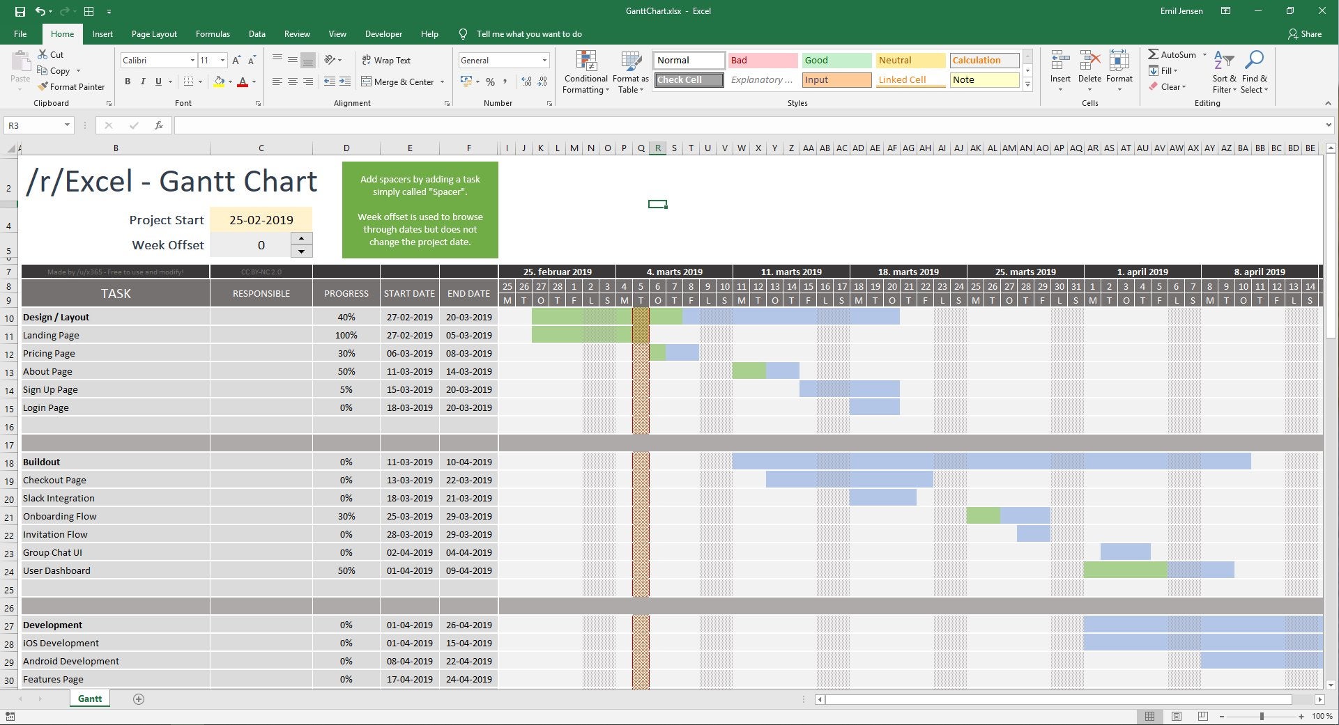 Detail Simple Gantt Chart Excel Template Nomer 37