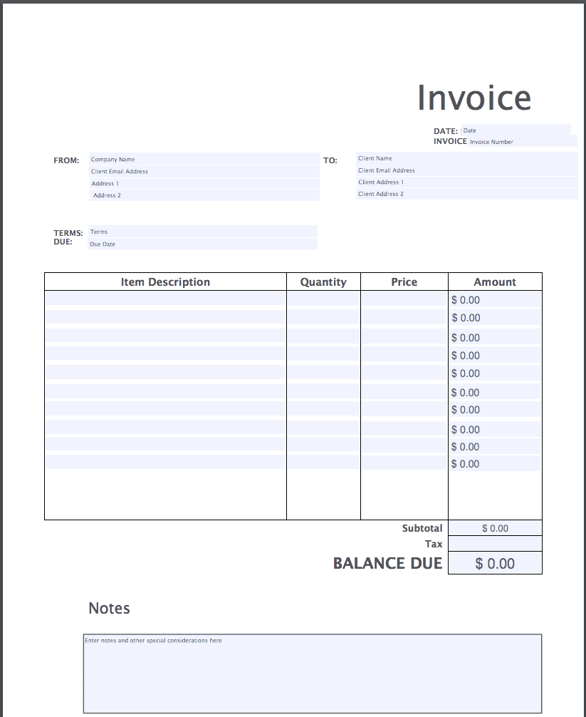 Detail Simple Invoice Template Nomer 2