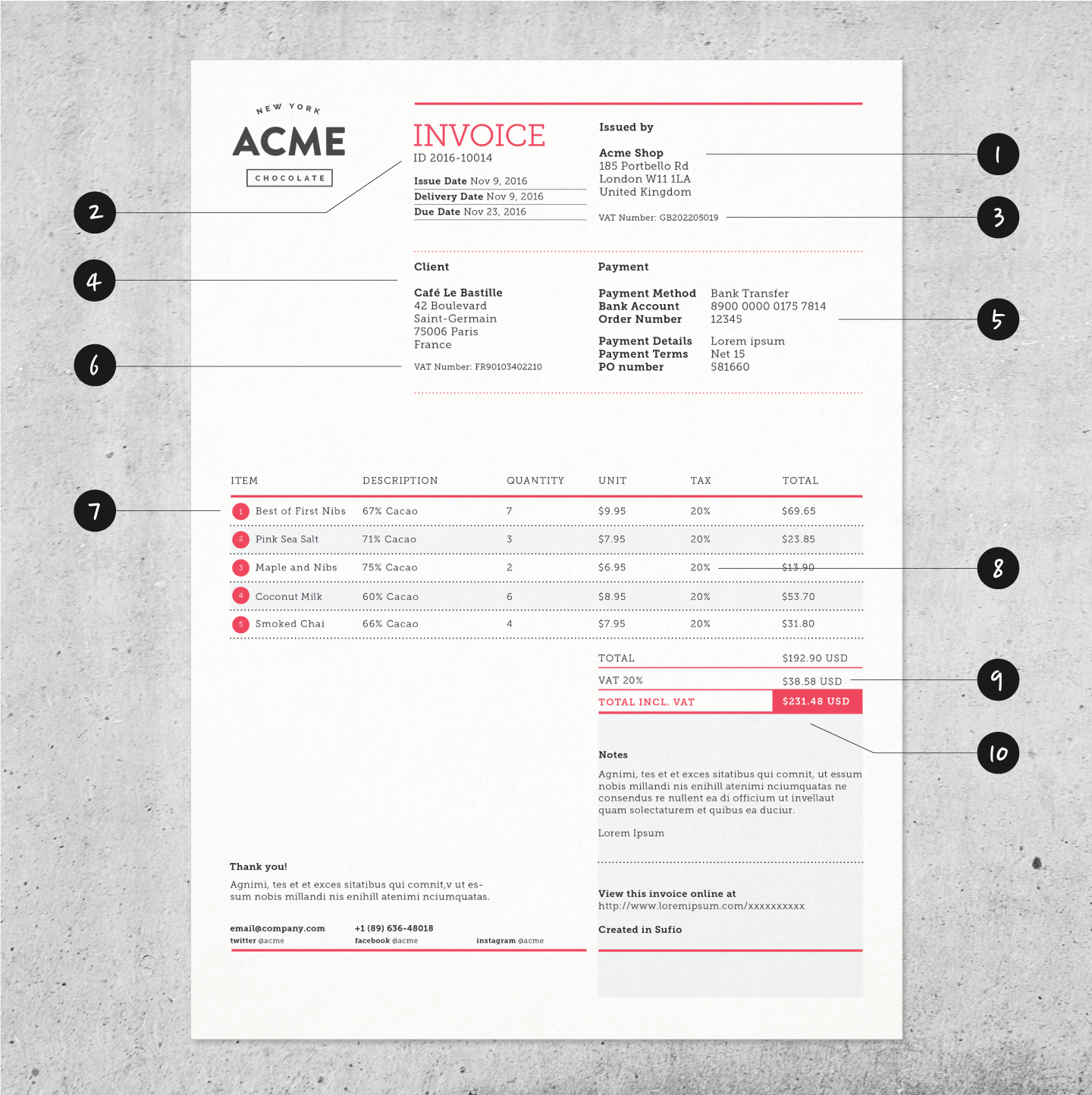 Detail Simple Invoice Template Nomer 18