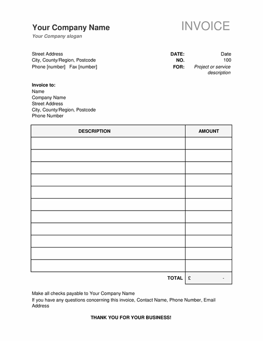 Detail Simple Invoice Template Nomer 19
