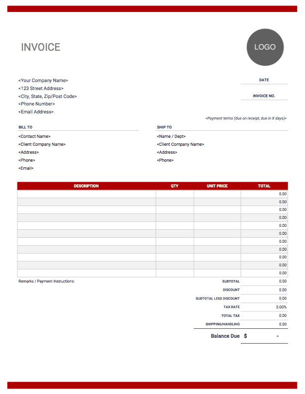 Detail Simple Invoice Template Nomer 3