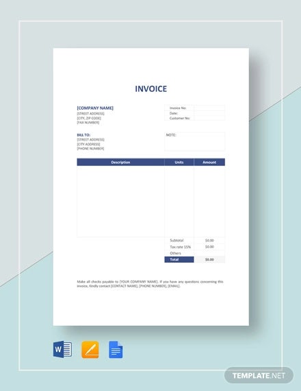 Detail Simple Invoice Template Nomer 31