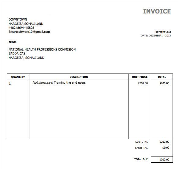 Detail Simple Invoice Template Nomer 32