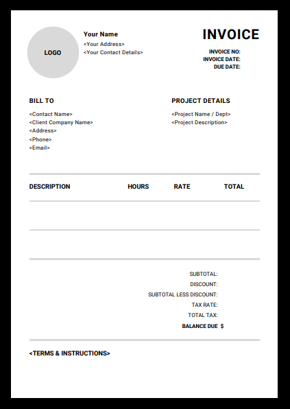 Detail Simple Invoice Template Nomer 34