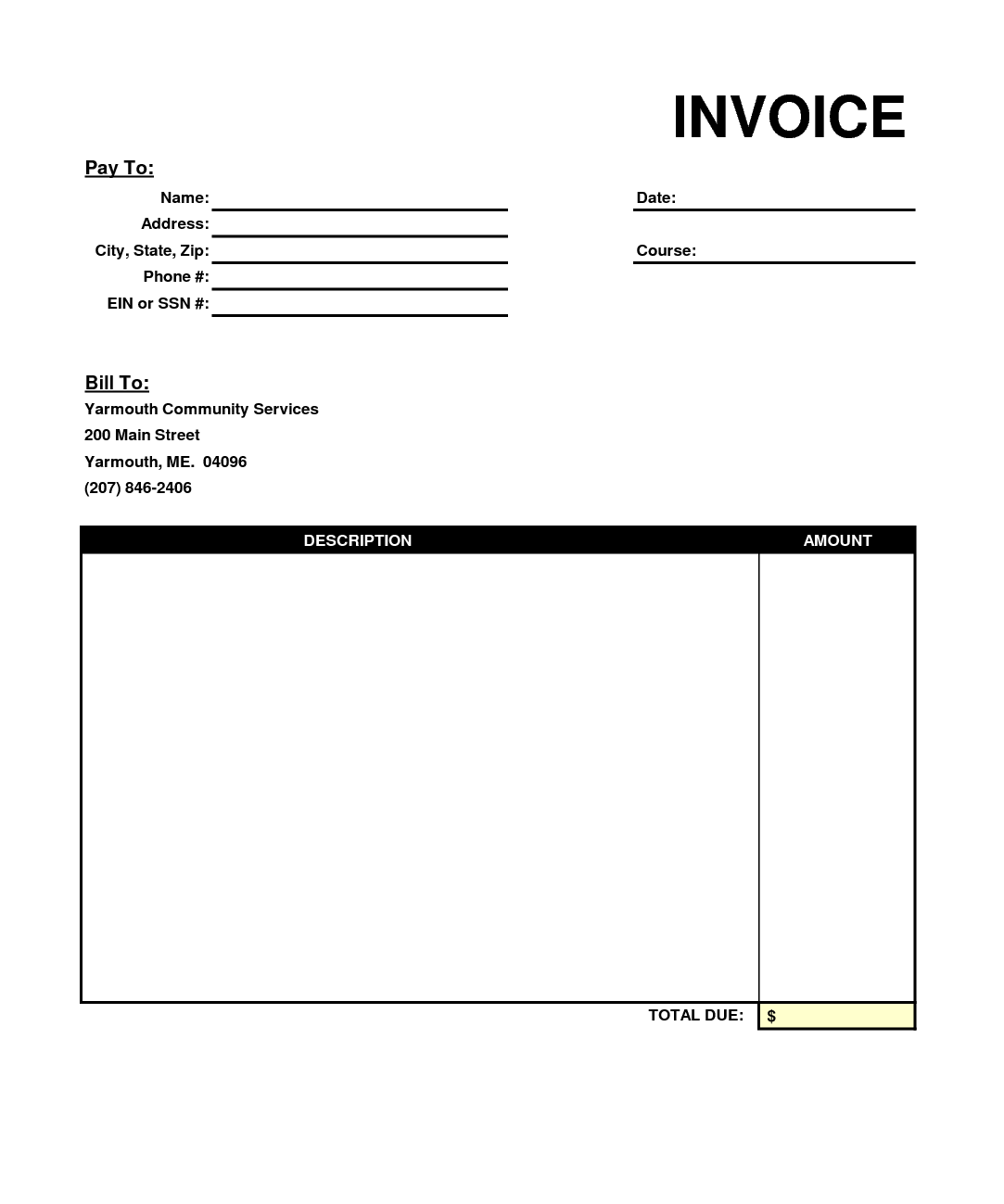 Detail Simple Invoice Template Nomer 47