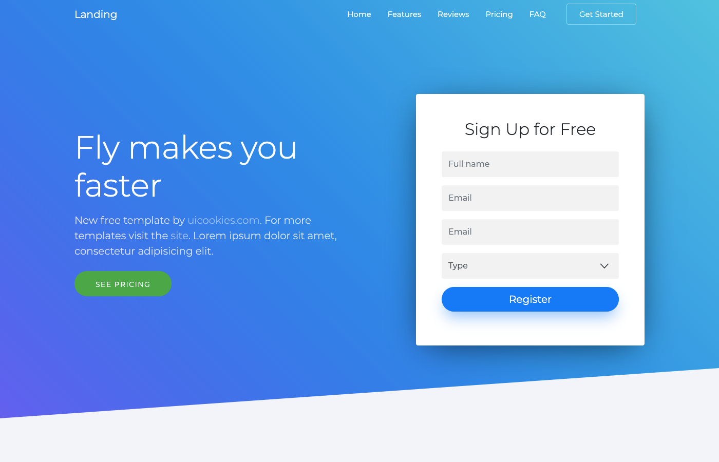 Detail Simple Landing Page Template Free Nomer 17