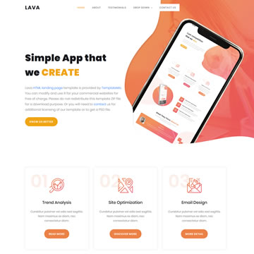 Detail Simple Landing Page Template Free Nomer 22