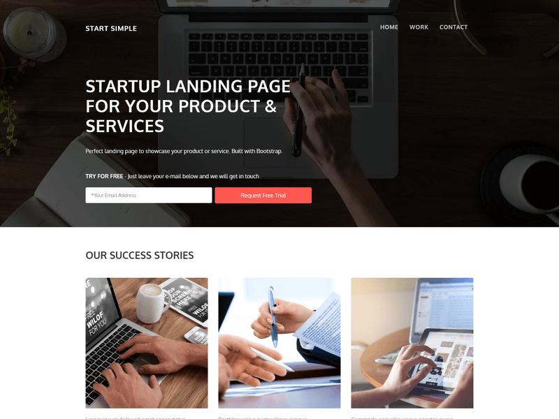 Detail Simple Landing Page Template Free Nomer 31