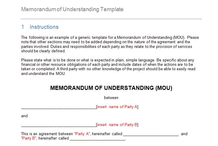Detail Simple Mou Template Nomer 40