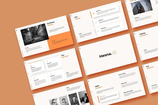 Detail Simple Powerpoint Template Design Nomer 2