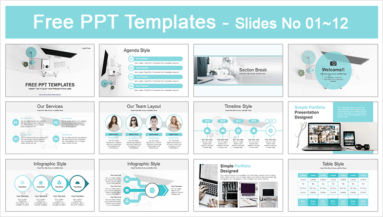 Detail Simple Powerpoint Template Design Nomer 16