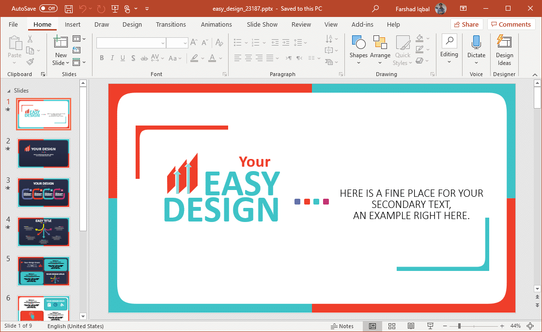 Detail Simple Powerpoint Template Design Nomer 23