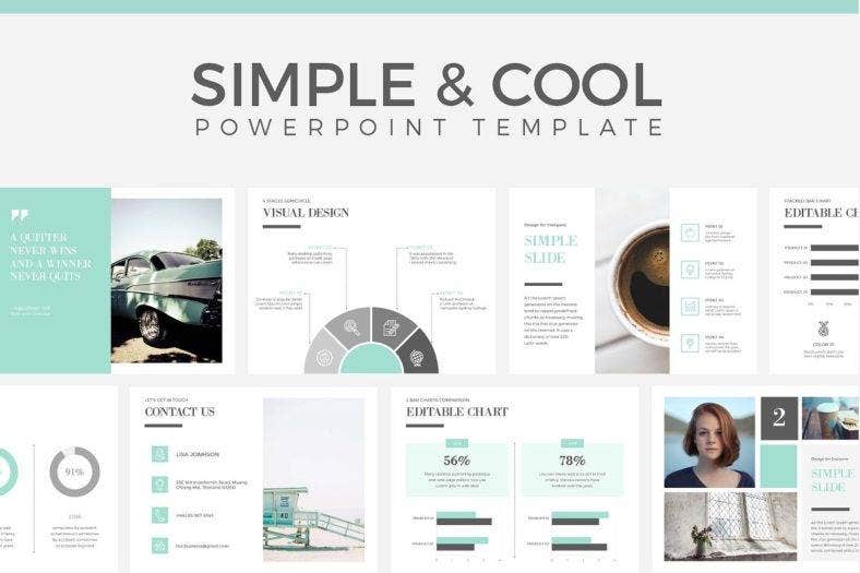 Detail Simple Powerpoint Template Design Nomer 32