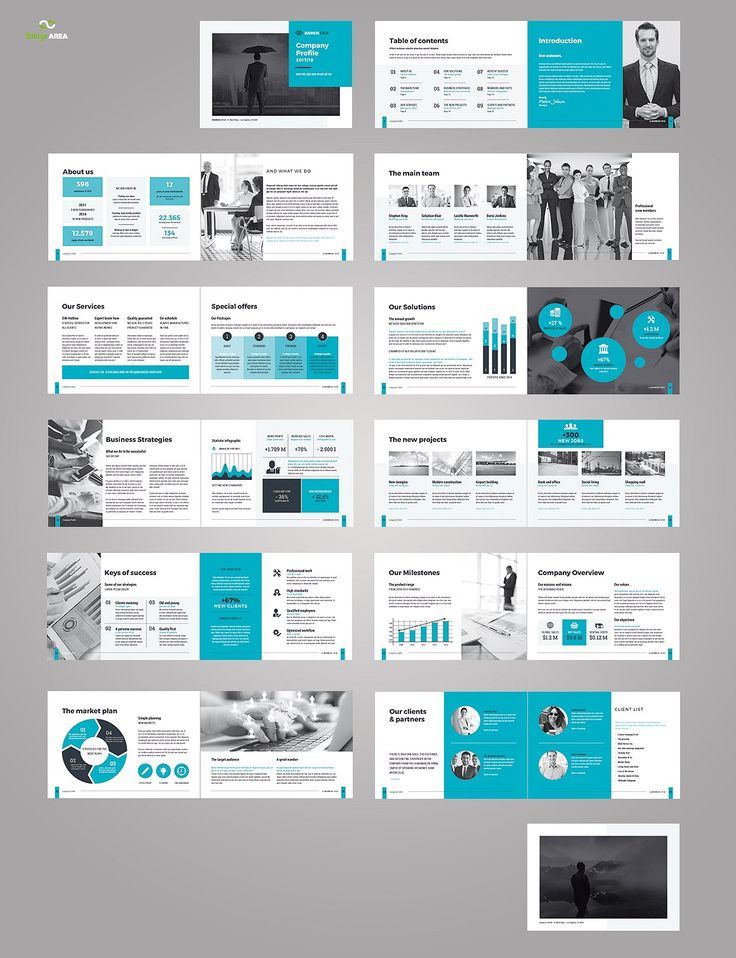 Detail Single Page Company Profile Template Nomer 24