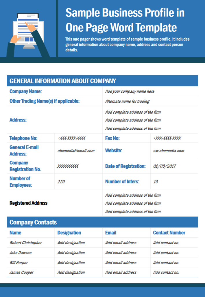 Detail Single Page Company Profile Template Nomer 42