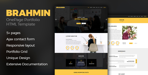Detail Single Page Portfolio Template Free Download Nomer 11