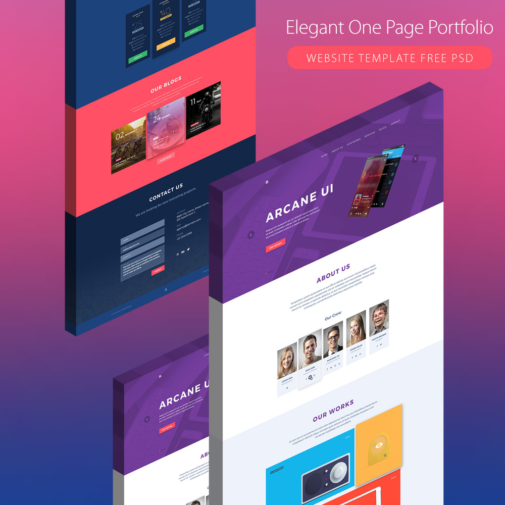 Detail Single Page Portfolio Template Free Download Nomer 14