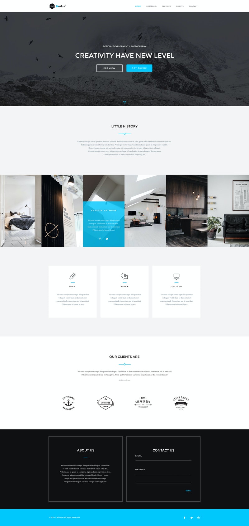 Detail Single Page Portfolio Template Free Download Nomer 3