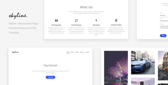 Detail Single Page Portfolio Template Free Download Nomer 21