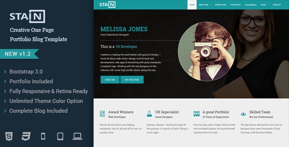 Detail Single Page Portfolio Template Free Download Nomer 29