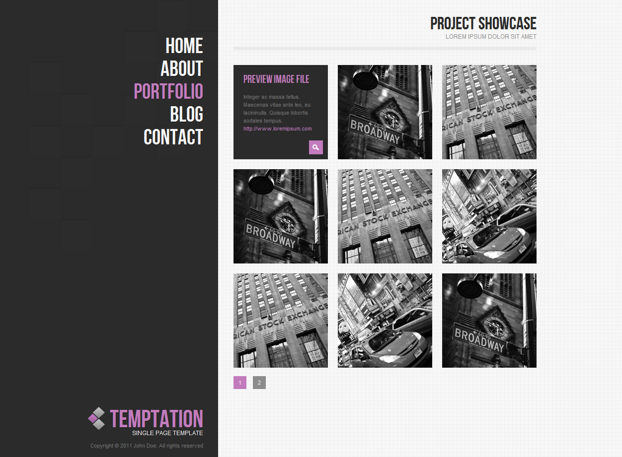 Detail Single Page Portfolio Template Free Download Nomer 30