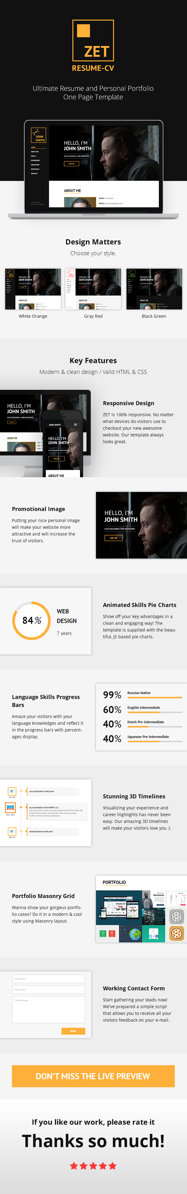 Detail Single Page Portfolio Template Free Download Nomer 43