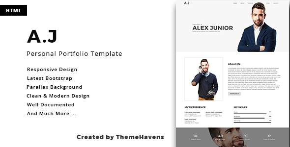Detail Single Page Portfolio Template Free Download Nomer 44