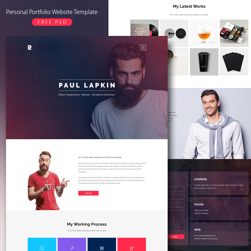 Detail Single Page Portfolio Template Free Download Nomer 49