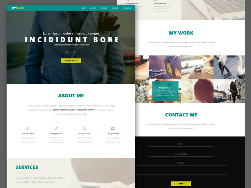 Detail Single Page Portfolio Template Free Download Nomer 8