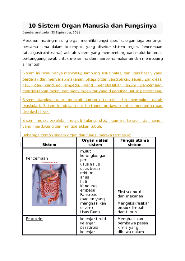 Detail Sistem Organ Gambar Organ Fungsi Nomer 25