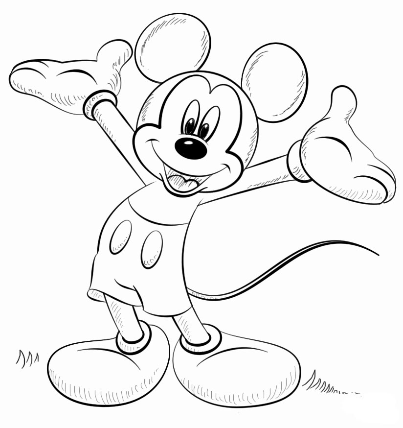 Detail Sketsa Gambar Mickey Mouse Untuk Anak Anak Nomer 2