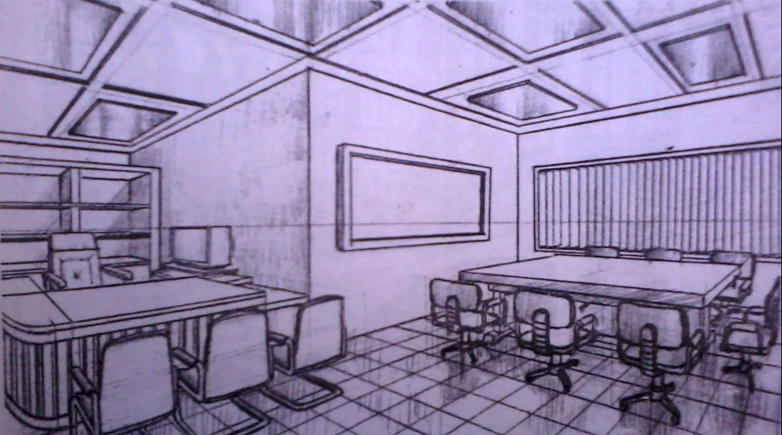 Detail Sketsa Gambar Perspektif Gedung 2 Titik Hilang Nomer 34