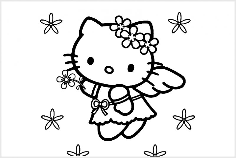 Detail Sketsa Hello Kitty Love Nomer 10