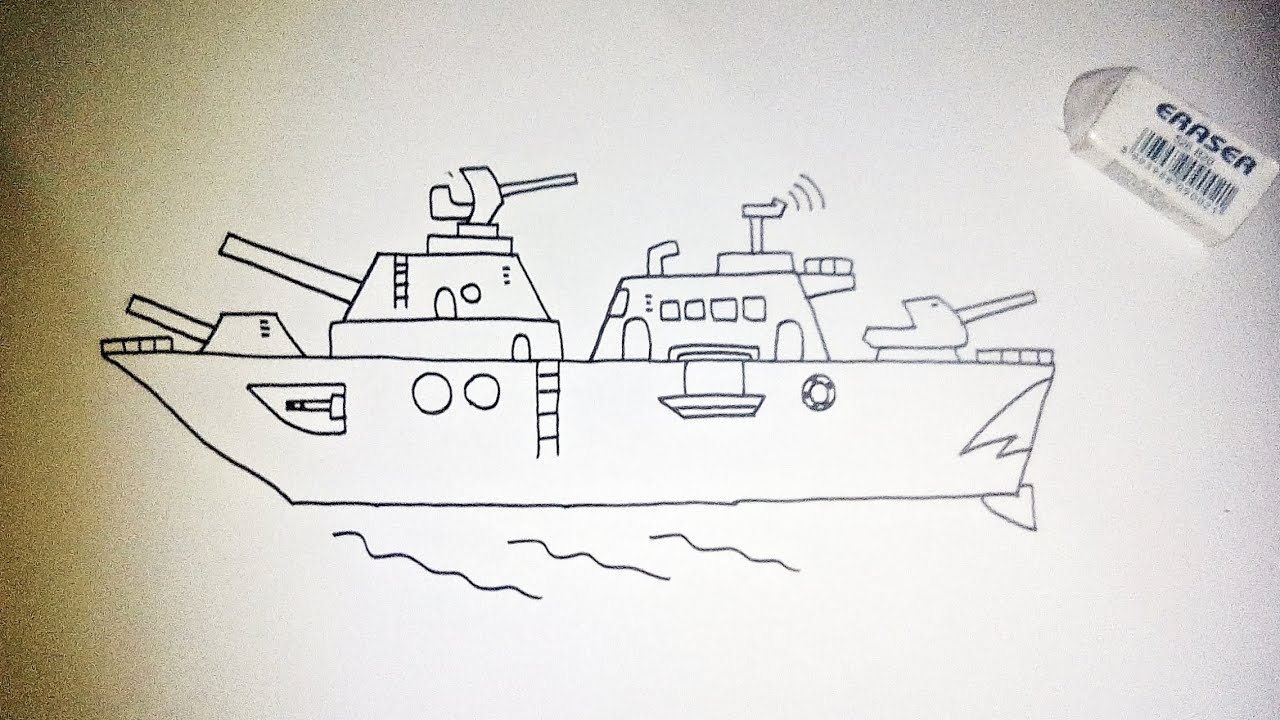 Detail Sketsa Kapal Perang Nomer 3