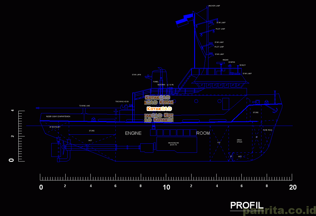 Detail Sketsa Kapal Tugboat Nomer 6