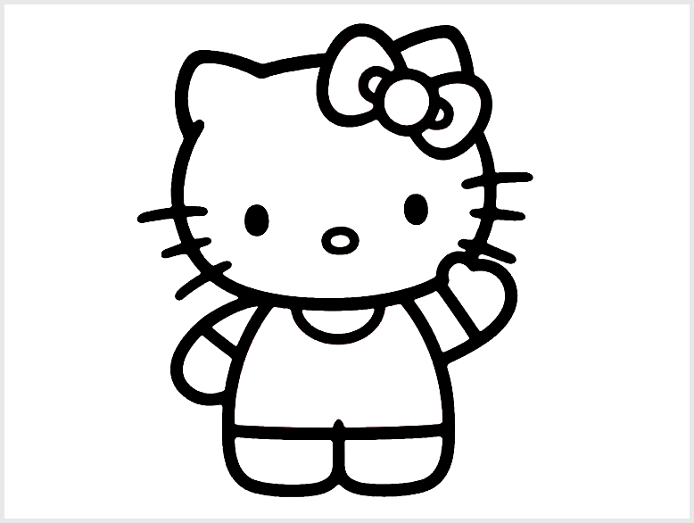 Detail Sketsa Kepala Hello Kitty Nomer 14