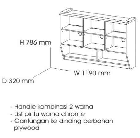 Detail Sketsa Lemari Buku Nomer 10