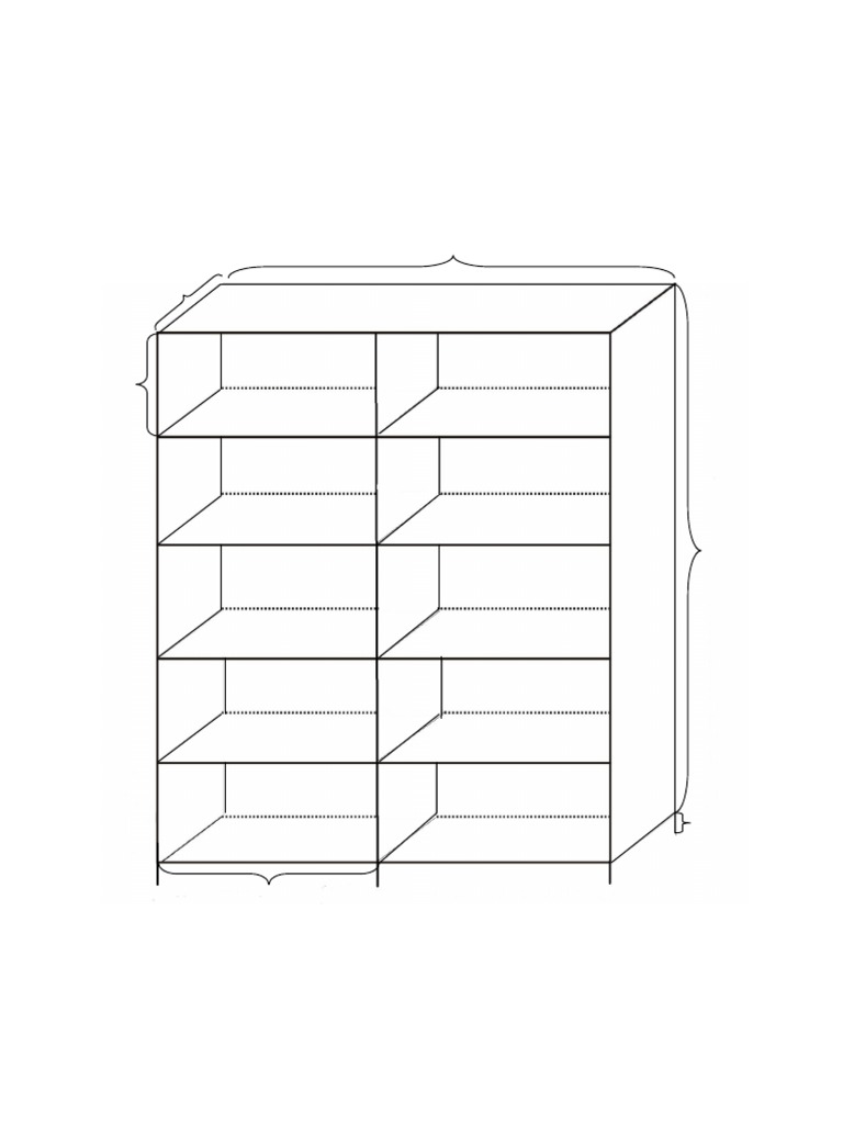 Detail Sketsa Lemari Buku Nomer 4